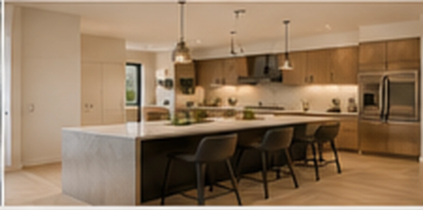 Modern kitchen with refined cabinetry and island bench